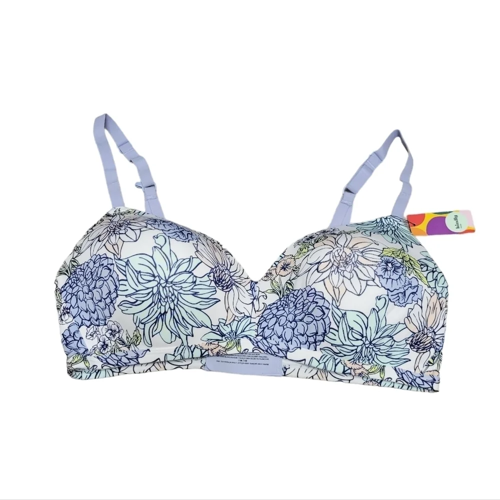 Kindly Yours bra Womens Size 40 D floral Blue